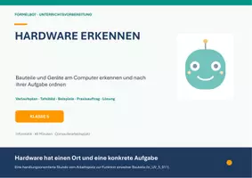 Vorschau - Stundenentwürfe - Informatik Klasse 5 Hardware verstehen - Deckblatt