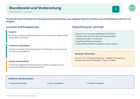 Vorschau - Stundenentwürfe - Informatik Klasse 5 Hardware verstehen - Seite 1