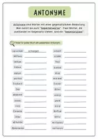 Vorschau - Arbeitsblätter - ANTONYME - 4 Übungsblätter Wortschatztraining - Seite 1