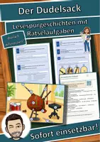 Vorschau - Stationenlernen - Der Dudelsack – Lesespurgeschichte mit Rätselaufgaben (Klasse 8) - Deckblatt