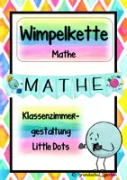 Vorschau - Mal- und Bastelvorlagen - Wimpel - Klassenzimmer - Mathe - Deckblatt