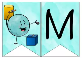 Vorschau - Mal- und Bastelvorlagen - Wimpel - Klassenzimmer - Mathe - Seite 1