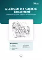 Vorschau - Arbeitsblätter - Klassenfahrt | 5 Lesetexte mit Aufgaben & Lösungen – Leseverständnis Klasse 3–4 - Deckblatt