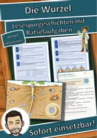 Vorschau - Mal- und Bastelvorlagen - Die Wurzel – Lesespurgeschichte mit Rätselaufgaben (Klasse 8) - Deckblatt