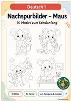 Vorschau - Arbeitsblätter - Materialpaket Nachspurbilder Schulanfang – Tierbundle Feinmotorik - Seite 1