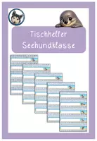 Vorschau - Merkblätter - editierbare Tischhelfer Tischkarten Zahlen Buchstaben Seehundklasse #Klassentier - Deckblatt