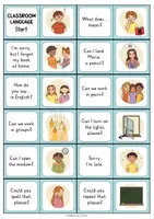 Vista previa - Juegos / Gamificación - Dominó de Classroom Language (inglés) | Recurso didáctico para la clase de inglés y la vuelta al cole - página 1