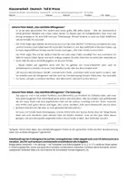 Vorschau - Arbeitsblätter - Klassenarbeit Deutsch: Hebel „Das wohlfeile Mittagessen" – Kalendergeschichte analysieren mit Lösungen | Klasse 9/10 RS BW - Seite 1