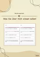 Vorschau - Anderer Materialtyp - Fragebogen: Was Sie über mich wissen sollen! - Deckblatt