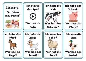 Vorschau - Spiele - Lesespiel "Auf dem Bauernhof" - Deckblatt