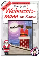 Vorschau - Stundenentwürfe - Kunst WEIHNACHTEN: Weihnachtsmann im Kamin - Deckblatt