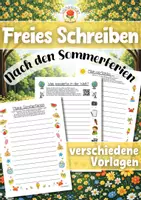 Vorschau - Arbeitsblätter - Freies Schreiben - Vorlagen nach den Sommerferien | Nachrichten-Vorlage (Klasse 2-6) - Deckblatt