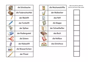 Vorschau - Bildkarten - Wortschatzkärtchen Schulsachen und in der Schule - Seite 2