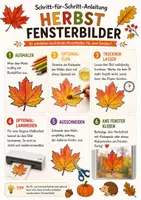 Vorschau - Mal- und Bastelvorlagen - Herbst Fensterbilder zum Ausmalen & Ausschneiden - Seite 1