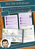 Vorschau - Arbeitsblätter - Die Destillation – Lesespurgeschichte mit Rätselaufgaben (Klasse 8) - Deckblatt
