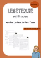 Vorschau - Arbeitsblätter - Narrative Lesetexte, Materialpaket Klasse 4 - Deckblatt