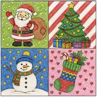 Vorschau - Arbeitsblätter - Weihnachtliche Ausmalbilder im Pop-Art-Stil nach Warhol – Malvorlagen Weihnachten - Seite 1