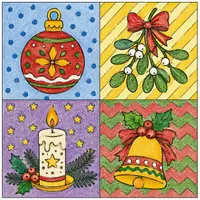 Vorschau - Arbeitsblätter - Weihnachtliche Ausmalbilder im Pop-Art-Stil nach Warhol – Malvorlagen Weihnachten - Seite 2