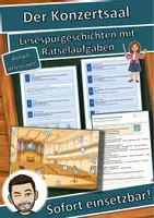 Vorschau - Arbeitsblätter - Der Konzertsaal – Lesespurgeschichte mit Rätselaufgaben (Klasse 8) - Deckblatt