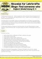 Vorschau - Spiele - Englisch Bingo Klasse 4 – „Find someone who…“ | Wiederholung zum Schuljahresbeginn - Seite 3