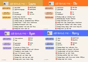 Vorschau - Arbeitsblätter - “Talking about a person" - Rollenkarten (have got/can/adverbs of frequency) - Seite 1
