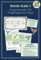 Vorschau - Stundenentwürfe - Gruppenpuzzle: Die Flugfähigkeit der Vögel - Deckblatt