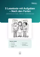 Vorschau - Arbeitsblätter - Nach den Ferien | 5 Lesetexte mit Aufgaben & Lösungen – Leseverständnis Klasse 3–4 - Deckblatt