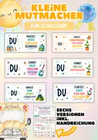 Vorschau - Mal- und Bastelvorlagen - Kleine Mutmacher zum Schulstart - "Du bist..." | Growth Mindset, Willkommensgruß - Deckblatt