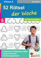 Vorschau - Arbeitsblätter - 52 Rätsel der Woche Klasse 6 | Mathematik Sekundarstufe | Sudoku, Knobelaufgaben, Logikrätsel, Wabenrätsel, Spinnennetzrätsel, Mathe-Rätsel | differenzierte Arbeitsblätter Kopiervorlagen mit Lösungen - Deckblatt