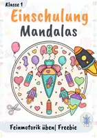 Vorschau - Mal- und Bastelvorlagen - Kostenlos: Schulanfang & Einschulung – 2 Mandalas für Klasse 1 | Kunst, Freiarbeit und Feinmotorik Freebie - Deckblatt