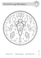 Vorschau - Mal- und Bastelvorlagen - Kostenlos: Schulanfang & Einschulung – 2 Mandalas für Klasse 1 | Kunst, Freiarbeit und Feinmotorik Freebie - Seite 2