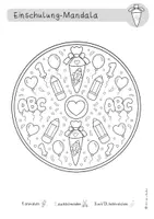 Vorschau - Mal- und Bastelvorlagen - Kostenlos: Schulanfang & Einschulung – 2 Mandalas für Klasse 1 | Kunst, Freiarbeit und Feinmotorik Freebie - Seite 3