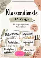 Vorschau - Arbeitsblätter - Klassendienste – 30 Karten für das Klassenzimmer - Deckblatt