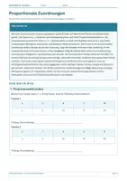 Vorschau - Arbeitsblätter - Mathematik Klasse 7 – Proportionale Zuordnungen - Deckblatt