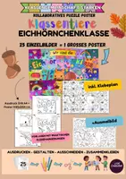Vorschau - Mal- und Bastelvorlagen - Eichhörnchenklasse Gemeinschaftsposter I Schulstart I Klassengemeinschaft - Deckblatt