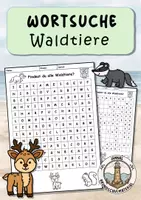 Vorschau - Arbeitsblätter - Waldtiere Suchsel - Deckblatt