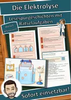 Vorschau - Arbeitsblätter - Die Elektrolyse – Lesespurgeschichte mit Rätselaufgaben (Klasse 9) - Deckblatt
