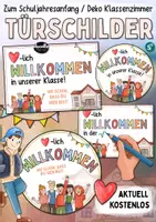 Vorschau - Poster - Willkommen - Türschilder / Schuljahresanfang Schuljahresbeginn - Deckblatt