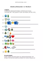 Vorschau - Spiele - Weihnachtslieder raten mit Emojis mit Sprinteraufgabe und Lösung - Seite 1