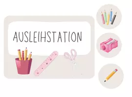 Vorschau - Bildkarten - Ausleihstation - Beschriftung - Schilder - Deckblatt