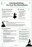Vorschau - Arbeitsblätter - Peer Gynt – Schattentheater in 6 Szenen | Musik & szenisches Gestalten Stunde 6 - Seite 1