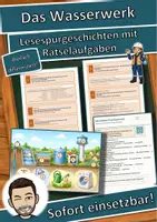 Vorschau - Arbeitsblätter - Das Wasserwerk – Lesespurgeschichte mit Rätselaufgaben (Klasse 8) - Deckblatt