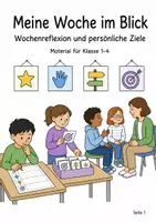 Vorschau - Mal- und Bastelvorlagen - Wochenreflexion Klasse 1, 2, 3, 4 (Lernorganisation) - Seite 1