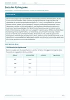 Vorschau - Arbeitsblätter - Arbeitsblatt Mathematik Klasse 8 – Satz des Pythagoras - Deckblatt