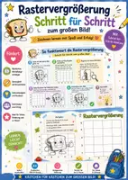 Vorschau - Arbeitsblätter - Rastervergrößerung – Zeichnen mit Raster | Schritt-für-Schritt-Anleitung & Arbeitsblatt - Deckblatt