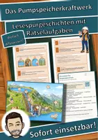 Vorschau - Arbeitsblätter - Das Pumpspeicherkraftwerk – Lesespurgeschichte mit Rätselaufgaben (Klasse 8) - Deckblatt