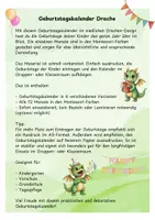 Vorschau - Anderer Materialtyp - Drachenklasse Geburtstagskalender Drache - Seite 1