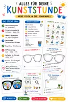 Vorschau - Mal- und Bastelvorlagen - Meine Ferien in der Sonnenbrille 😎 | Kunstunterricht nach den Ferien, Klasse 2-6 - Deckblatt