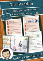 Vorschau - Stationenlernen - Die Titration – Lesespurgeschichte mit Rätselaufgaben (Klasse 9) - Deckblatt
