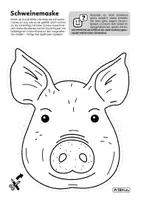 Vorschau - Mal- und Bastelvorlagen - Kostenlos: Ausmalbild Tiermaske "Schwein" - Deckblatt